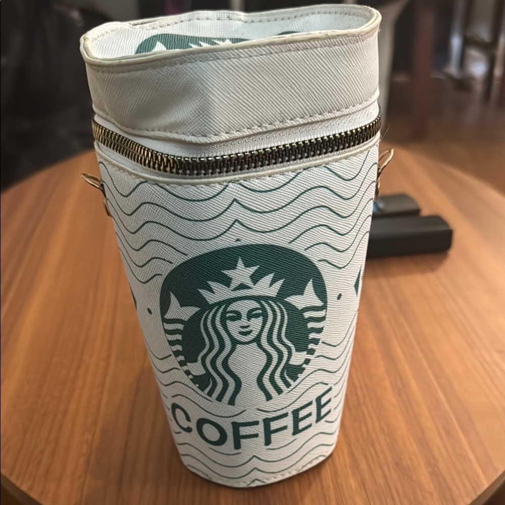 Starbucks Green and White Coffee Cup Holder